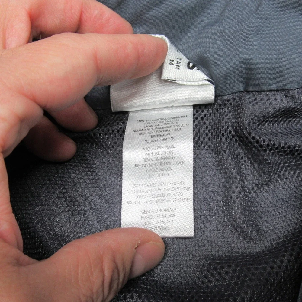 Adidas Jacket Mens Medium Grey Full Zip Light Pack Rain Jog‎ Windbreaker VTG 90s